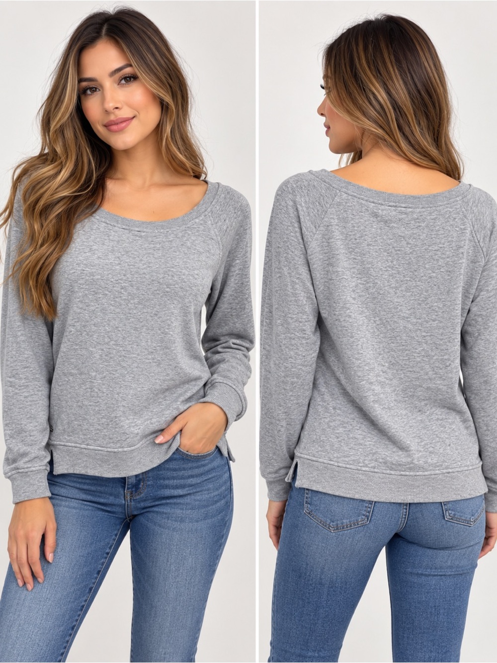 UGG Morgan Boatneck Fleece Sweatshirt Heather Gray - Women's Size M